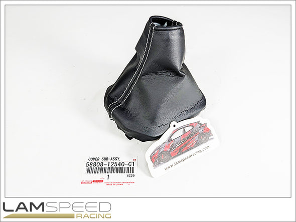 OEM Toyota Shift Lever Boot 2020+ GR Yaris / 2023+ GR Corolla Black with Silver Stitching - 58808-12540-C1