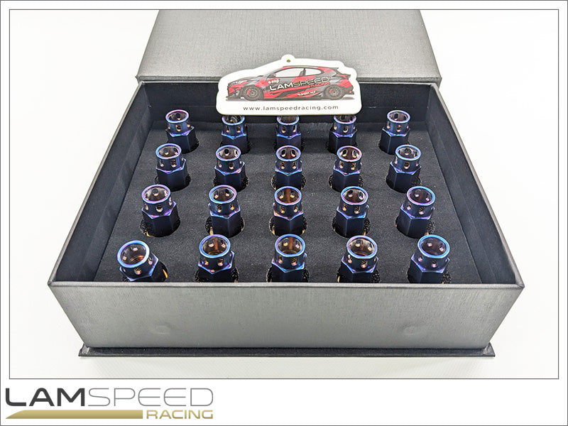 Lamspeed Racing Light Weight Titanium Open Ended Wheel Nuts - Burnt Finish.
