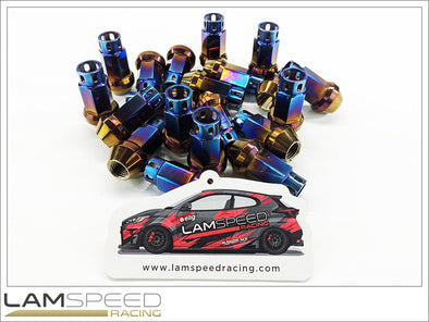 Lamspeed Racing Light Weight Titanium Open Ended Wheel Nuts - Burnt Finish.