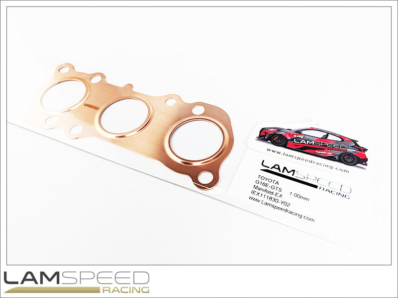 Lamspeed Racing Precision Fit Embossed Copper Exhaust Manifold Gasket Toyota G16E-GTS 2020+ GR Yaris / 2022+ GR Corolla / 2023+ Lexux LBX Morizo Replacement for 17173-18010