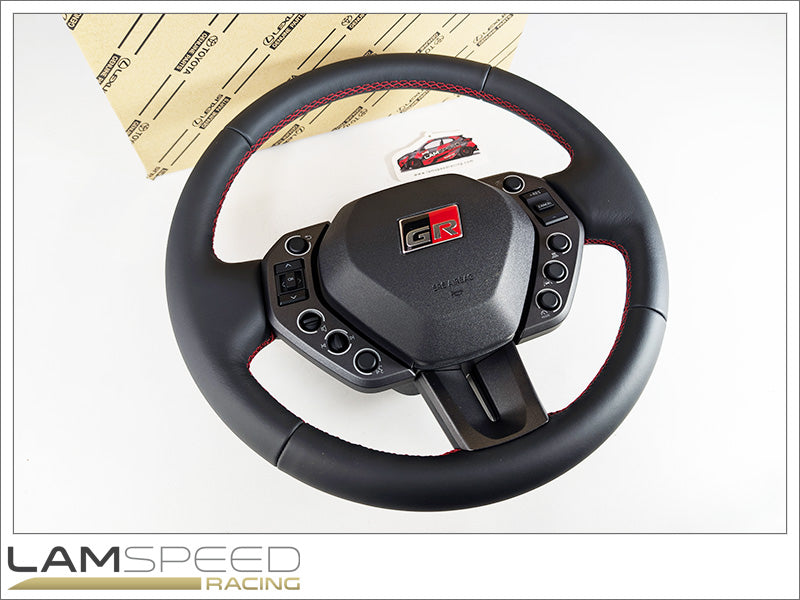 OEM Toyota Gen 2 Newly Desgined 2026 GR Yaris Steering Wheel Upgrade - Red Stitching (Manual) - With Heater.