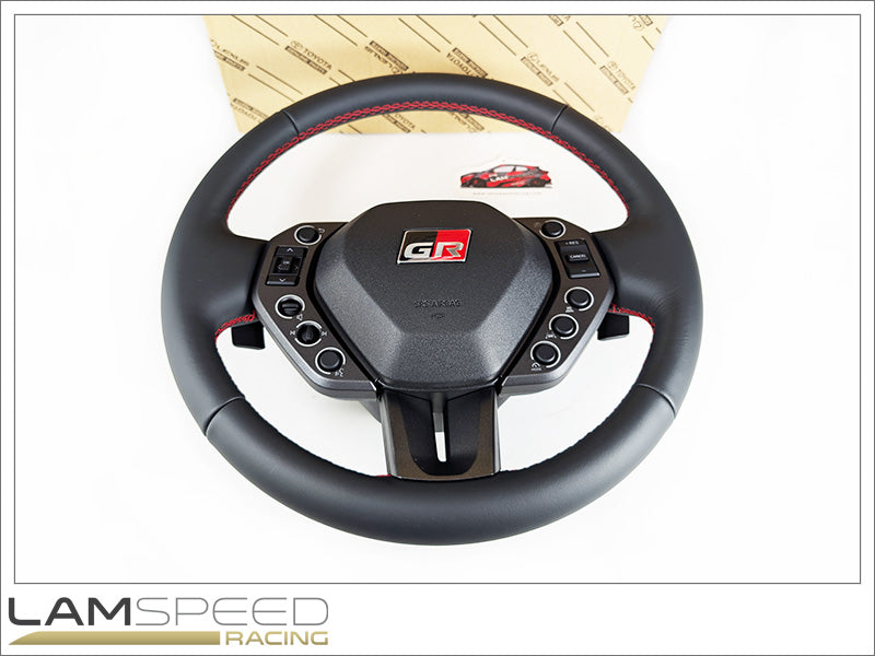 OEM Toyota Gen 2 Newly Desgined 2026 GR Yaris Steering Wheel Upgrade - Red Stitching (Automatic) - No Heater.