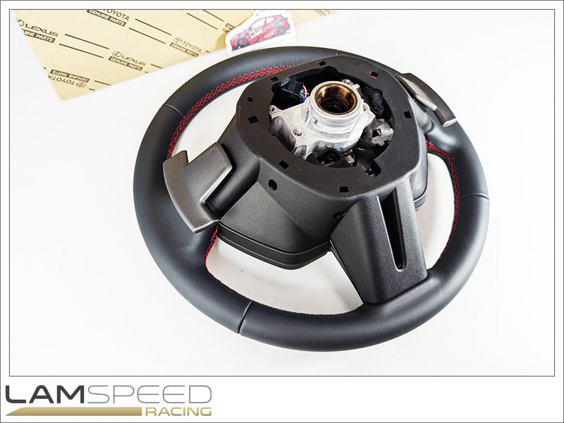 OEM Toyota Gen 2 Newly Desgined 2026 GR Yaris Steering Wheel Upgrade - Red Stitching (Automatic) - No Heater.