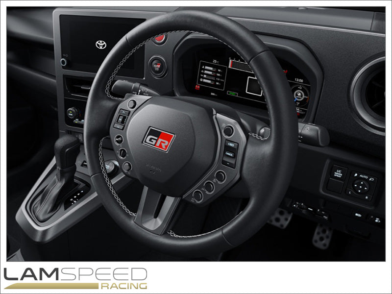 OEM Toyota Gen 2 Newly Desgined 2026 GR Yaris Steering Wheel Upgrade - Red Stitching (Automatic) - No Heater.