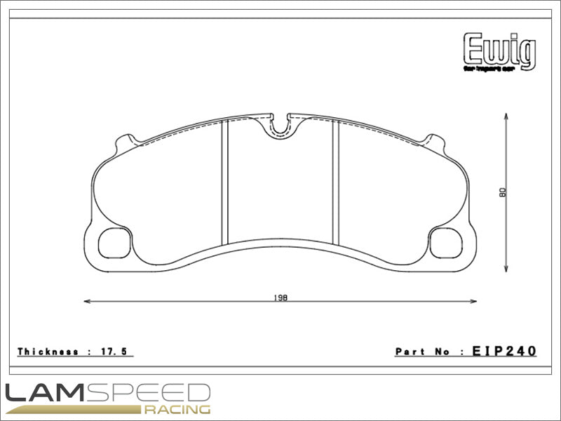 Endless Japan Circuit Compound CC40/ME20 Performance Front and Rear Brake Pads - Porsche 911 991 Turbo, GT3, GT4RS - EIP240CC40 EIP241CC40