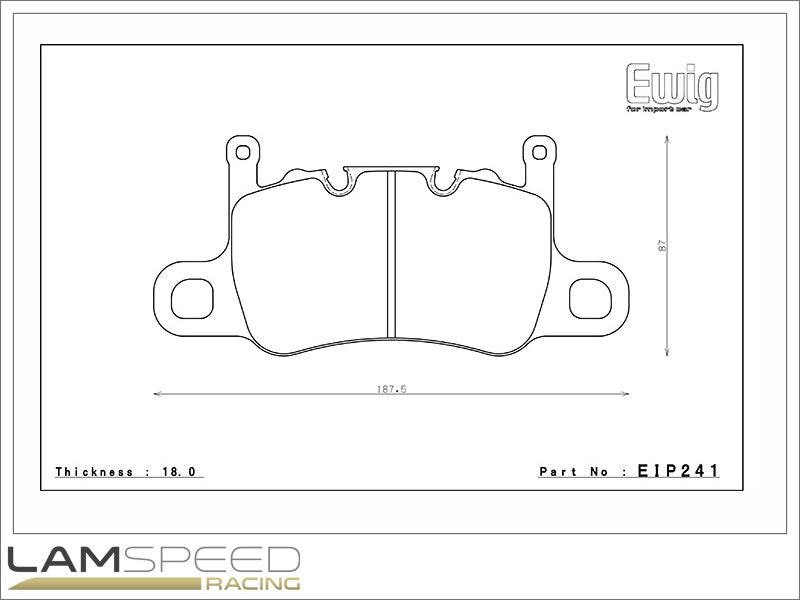 Endless Japan Brake Pads for Carbon Ceramics W008 Performance Rear Brake Pads - Porsche 911 991 Turbo, GT3, GT4RS (PCCB - Porsche Ceramic Composite Brake) - EIP241W008