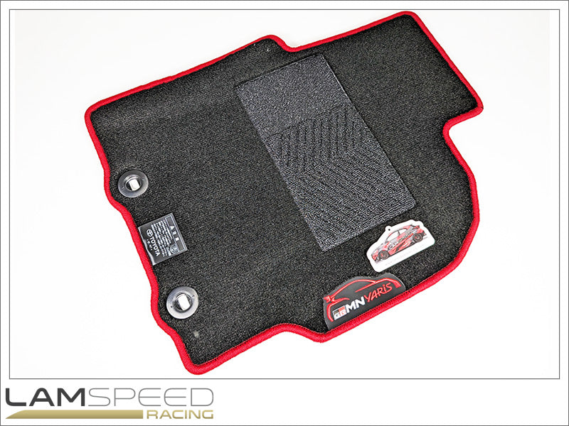 Genuine OEM Toyota GRMN Red Front Pair Floor Mats for Toyota GR Yaris 58501-52100