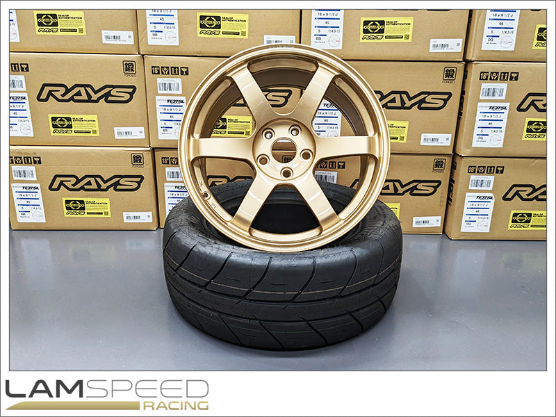 RAYS ENGINEERING FORGED TE37 SAGA SL 18X9.5 +45 5X114.3 GOLD (GO) CUSTOM GTR FACE