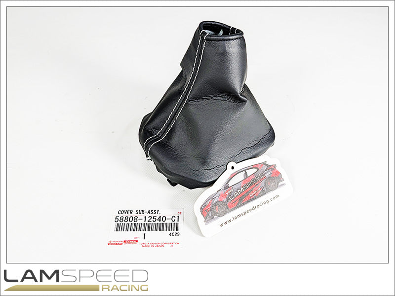 OEM Toyota Shift Lever Boot 2020+ GR Yaris / 2023+ GR Corolla Black with Silver Stitching - 58808-12540-C1