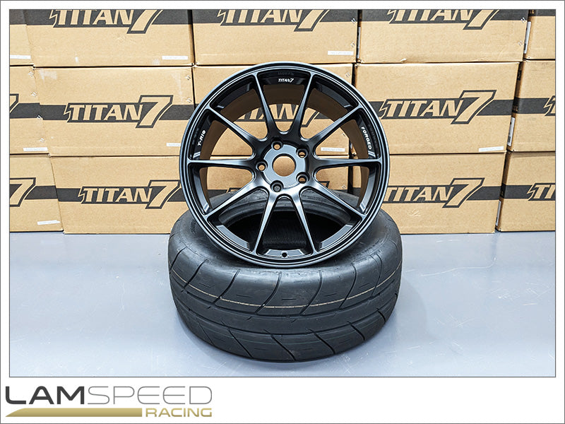 TITAN 7 T-R10 18X9.5 +40 5X114.3 73 MACHINE BLACK - 2020+ TOYOTA GR YARIS / HONDA S2000