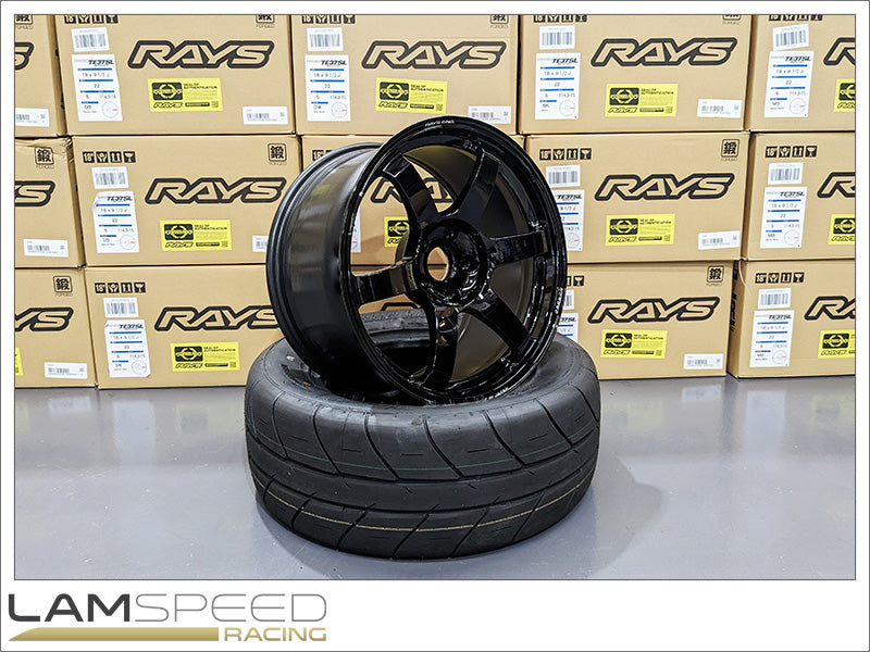 RAYS ENGINEERING FORGED TE37 SAGA SL 18X9.5 +22 5X114.3 BLACK (BK) CUSTOM GTR FACE