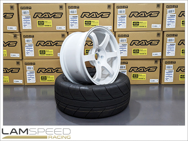 RAYS ENGINEERING FORGED TE37 SAGA SL 18X9.5 +22 5X114.3 DASH WHITE (DW) CUSTOM GTR FACE