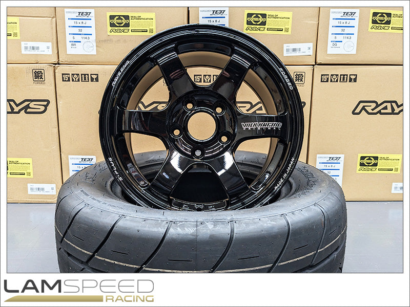 RAYS ENGINEERING FORGED TE37 SAGA S-PLUS 15X8 +32 5X114.3 BLACK (BK) - Custom Batch