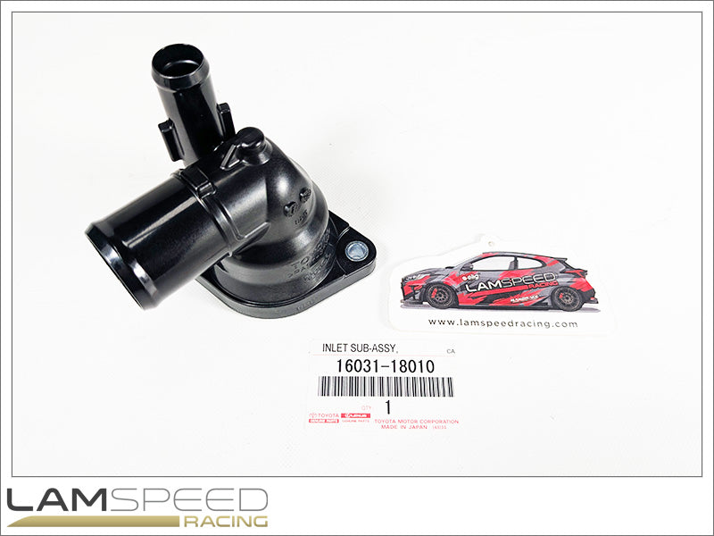 OEM Toyota Water Inlet Sub Assembly with Thermostat - 2020+ Toyota GR Yaris / 2022+ GR Corolla (16031-18010).