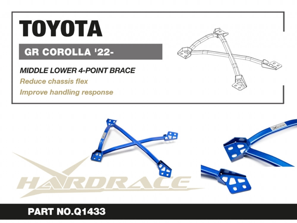 HARDRACE Middle Lower 4-Point Brace Toyota GR Corolla 2022+ - Q1433.
