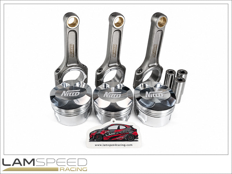 Nitto Engineering 2020+ Toyota GR Yaris / GR Corolla G16E-GTS V2 I Beam Connecting Rod (143.74MM) and V2 Piston 87.5mm +0.002" COMBO.