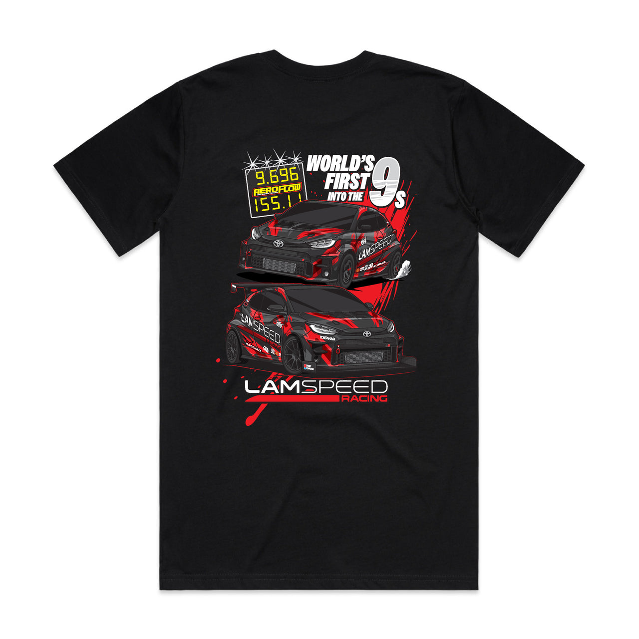 Lamspeed Racing - GR Yaris T-Shirt - World's First into the 9s!