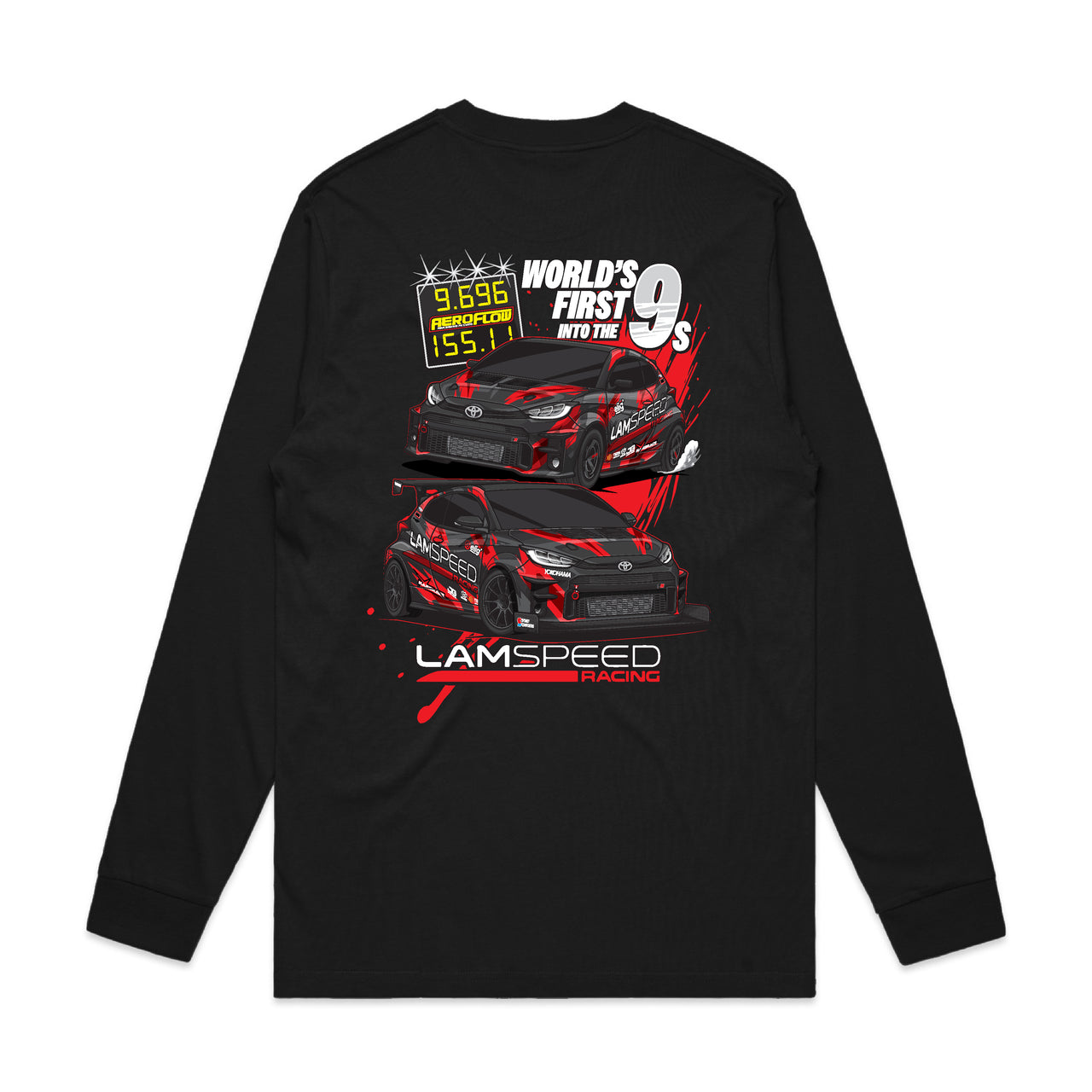 Lamspeed Racing - GR Yaris Long Sleeve Track Shirt - World's First into the 9s!