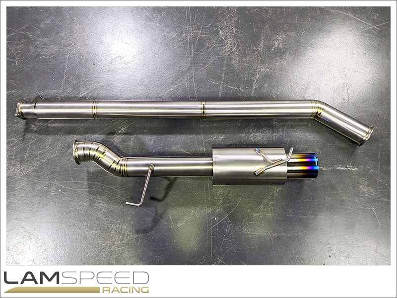 Lamspeed Racing MC 3.5" GR1 Titanium Catback Exhaust - Mitsubishi Evolution 7-9 CT9A.