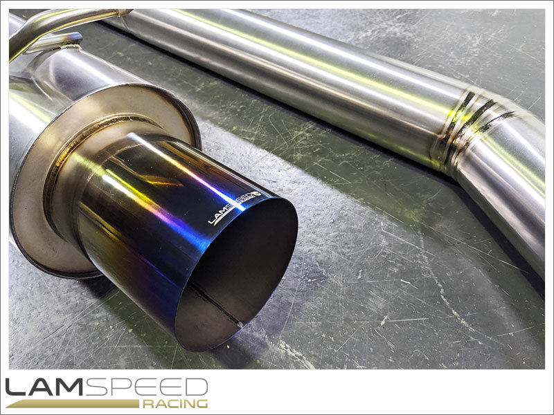 Lamspeed Racing MC 3.5" GR1 Titanium Catback Exhaust - Mitsubishi Evolution 7-9 CT9A.