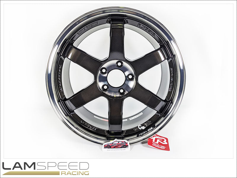 Rays Engineering Forged TE37 SL 18x9.5 +45 5x114.3 Pressed Double Black PW Custom GTR Face.