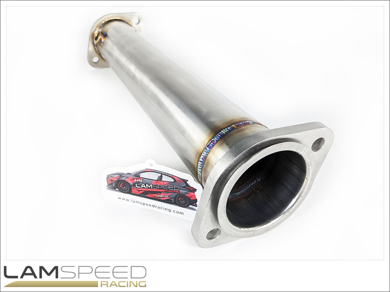 LAMSPEED RACING - STAINLESS STEEL DECAT PIPE - MITSUBISHI EVO 7, 8 & 9.