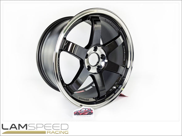 Rays Engineering Forged TE37 SL 18x9.5 +45 5x114.3 Pressed Double Black PW Custom GTR Face.