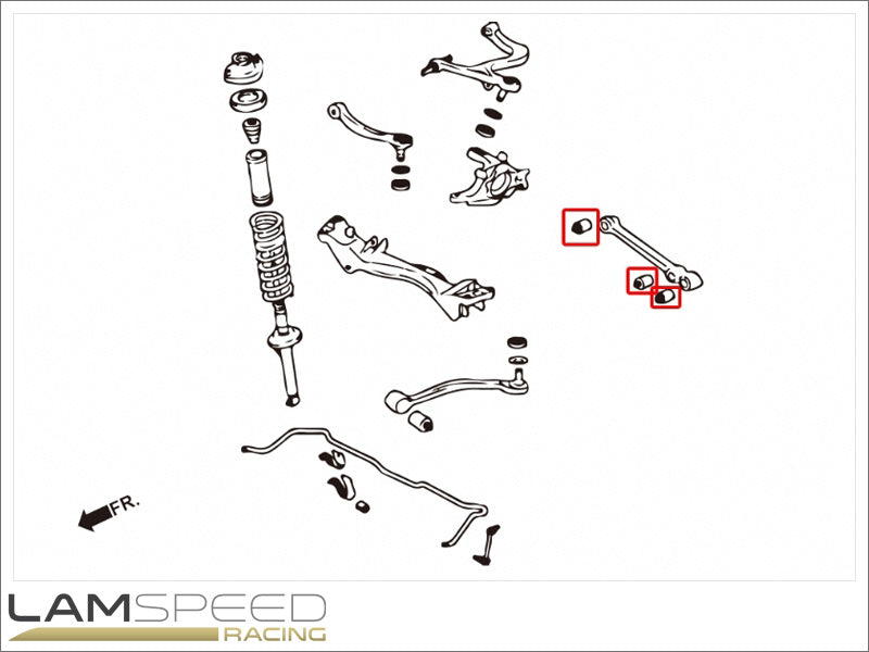 Hardrace Rear Lower Control Arm Spherical Bearing Bush Kit - Mitsubishi EVO 4-9 - Steel Arms.