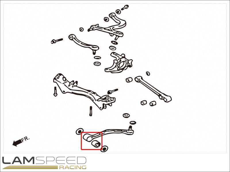 Hardrace Rear Trailing Arm Bushing - Mitsubishi EVO 4-10 - Spherical Bearing.