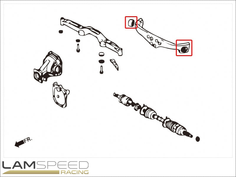 HARDRACE HR6660 REAR DIFF SUPPORT ARM BUSH MITSUBISHI, LANCER EVO, CN9A, CP9A, CT9A.