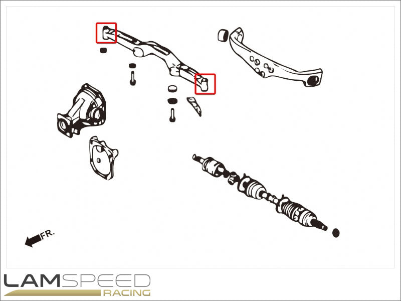 HARDRACE HR6661 REAR DIFF SUPPORT MEMBER BUSH 54MM AYC MITSUBISHI, LANCER EVO, CN9A, CP9A, CT9A.