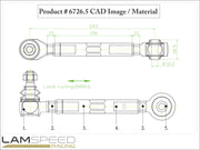 Hardrace Adjustable Rear Toe Control Arm - Mitsubishi EVO 4-9 - Spherical Bearing.