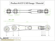 Hardrace Adjustable Rear Lower Control Arm - Mitsubishi EVO 4-9 - Spherical Bearing.