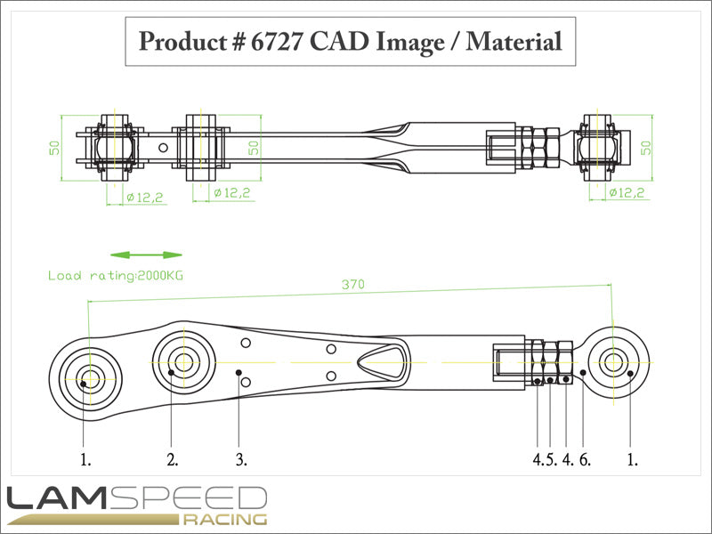 Hardrace Adjustable Rear Lower Control Arm - Mitsubishi EVO 4-9 - Spherical Bearing.