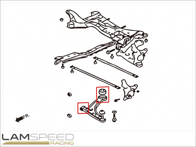 Hardrace Front Lower Control Arm Bushing - Mitsubishi EVO 7-9 - Spherical Bearing.