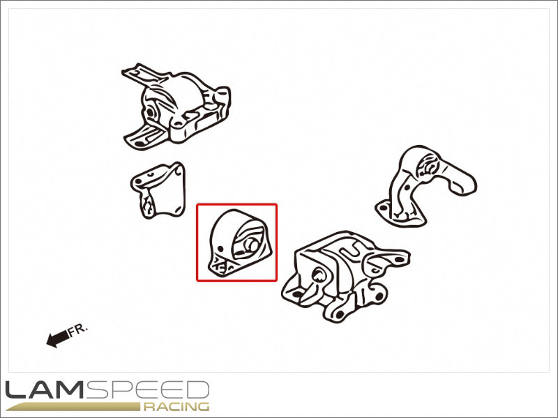 Hardrace Hardened Engine Mount - Mitsubishi EVO 10 - Front.