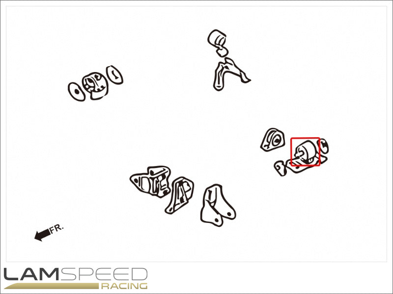 Hardrace Hardened Gearbox Mount - Mitsubishi EVO 7-9, 5MT - Left Side.