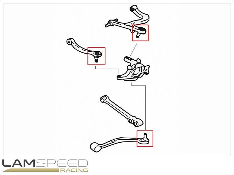 Hardrace Rear Arm Ball Joints - Mitsubishi EVO 4-9.