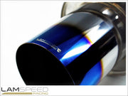 Lamspeed Racing - Stainless Steel Universal 6inch Barrel Mufflers with Burnt 4inch Tips - 3, 3.5 or 4inch Inlets.