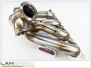 KLM Fabrications Mitsubishi Evolution 4-9 Forward Facing V Band Large Frame Exhaust Manifold.