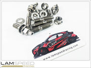 Lamspeed Racing SS347 Cast Stainless Steel V Band, 45mm External Wastegate Toyota GR Yaris / Corolla G16E-GTS Turbo Exhaust Manifold.