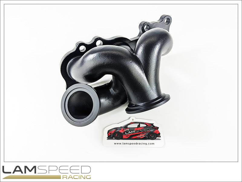 Lamspeed Racing SS347 Cast Stainless Steel V Band, 45mm External Wastegate Toyota GR Yaris / Corolla G16E-GTS Turbo Exhaust Manifold.