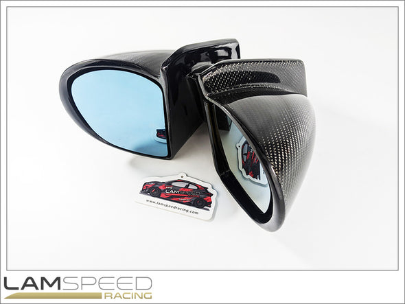 Lamspeed Racing Ralliart Style Carbon Electronic Mirrors - Mitsubishi Evolution 7/8/9.