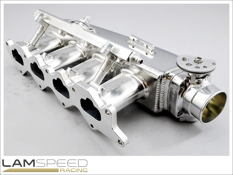 Plazmaman - 4G63 Billet Runner Intake Manifold - Black Finish, 4 Injector Version - Mitsubishi EVO 7, 8 & 9.