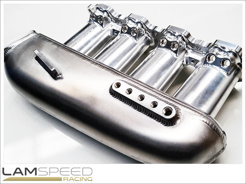 Plazmaman - 4G63 Billet Runner Intake Manifold - Black Finish, 8 Injector Version - Mitsubishi EVO 4, 5 & 6.