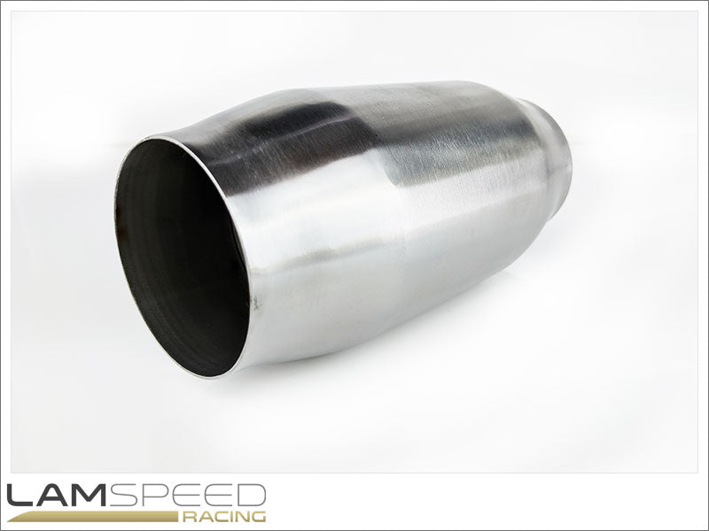 Lamspeed Racing 100 Cell 3" High Flow Catalytic Converter - SS304 Stainless Steel - Universal.