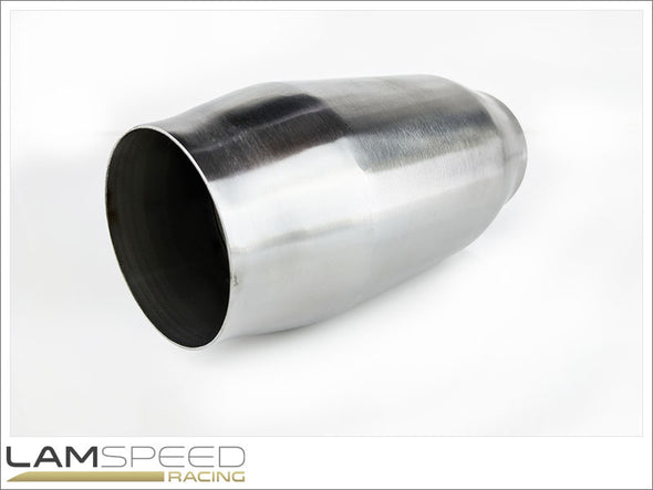Lamspeed Racing 100 Cell 3" High Flow Catalytic Converter - SS304 Stainless Steel - Universal.